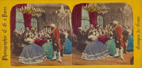 Groupes de Genre: people in costumes, 1860s. Creator: Charles Gerard.