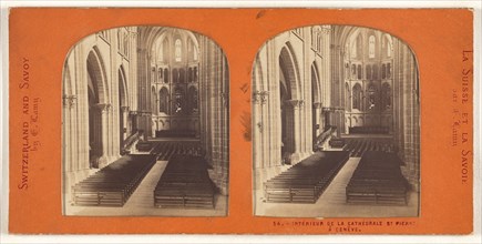 Interieur de la Cathedrale St. Pierre a Geneve, 1855-1865. Creator: E Lamy.