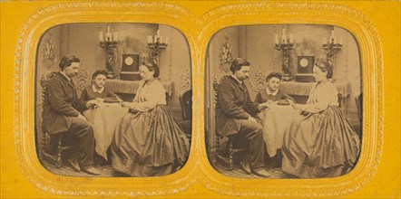 Family playing cards, 1855-1860. Creator: E Lamy.