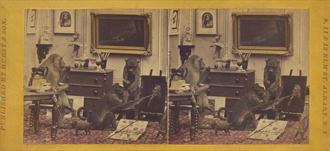 The Artist, and his friends., 1870. Creator: Eugene S. M. Haines.