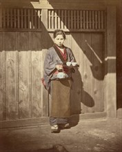 Woman with Tea Tray, 1863-1868. Creator: Felice Beato.