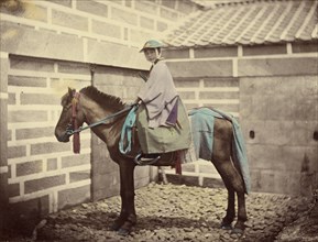 A Japanese Mounted Officer, 1866-1867. Creator: Felice Beato.