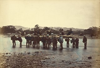 The Ford at Sakawa-Nagawa, 1866-1867. Creator: Felice Beato.