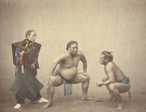 Sumotori or Wrestlers, 1866-1867. Creator: Felice Beato.