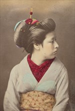 Japanese woman in profile, 1868-1880. Creator: Felice Beato.