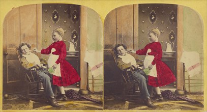 The first shave., about 1875. Creator: F. G. Weller.