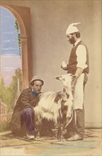 Two men and a goat, about 1865. Creator: Giorgio Sommer.