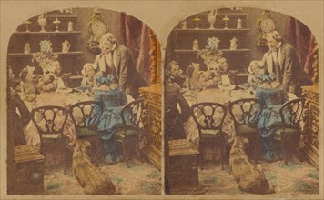 Family scene at table, about 1857. Creator: Joseph John Elliott.