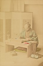 A Japanese Artist at Work, 1897. Creator: Ogawa Kazumasa.