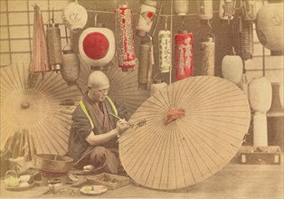 Maker of Paper Umbrellas and Lanterns, 1897. Creator: Ogawa Kazumasa.