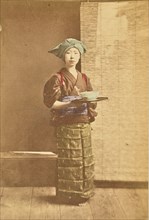 Mousmée in Country Teahouse, 1897. Creator: Ogawa Kazumasa.