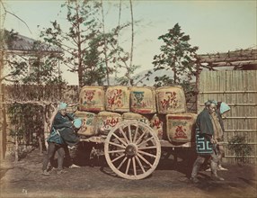 Freight cart, 1870s-1890s. Creator: Kusakabe Kimbei.