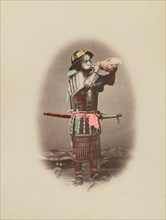 Samurai in Armour, 1870s-1890s. Creator: Kusakabe Kimbei.