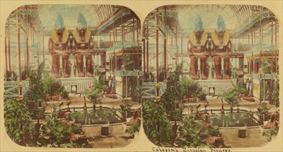 Crystal Palace - The Colossal Egyptian Figures, 1850s. Creator: London Stereoscopic & Photographic Co.