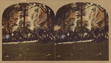 Picnic at Powerscourt Waterfall, County Wicklow, Ireland, about 1860. Creator: London Stereoscopic & Photographic Co.