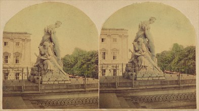 Civilization; A group by Greenough, at the eastern entrance of the Capitol, Washington, DC., 1860s Creator: New York Stereoscopic Company.