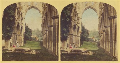 Rievaulx Abbey - interior of Choir, looking north, late 1850s. Creator: Ogle & Edge.