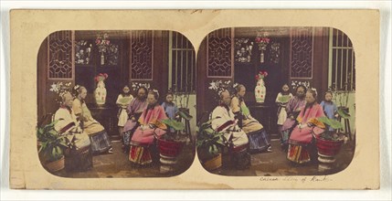 Canton. Group of Chinese Ladies of Rank, Dressed in Evening Costume., 1858-1859. Creators: Pierre Joseph Rossier, Negretti and Zambra.