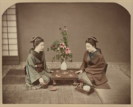 Geisha Playing at Go, 1870s-1890s. Creator: Baron Raimund von Stillfried.