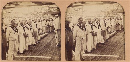 Gunners of the Battleship \Oregon,\ Manila Bay, Philippine Islands., 1899. Creator: RY Young.