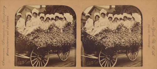 A bevy of beautiful belles in a fine floral float, Los Angeles, Cal., U.S.A., 1901. Creator: RY Young.