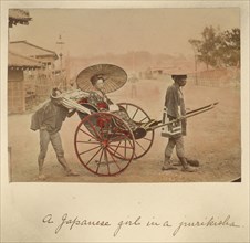 A Japanese girl in a jurikisha, about 1873-1883. Creator: Shinichi Suzuki I.