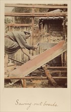 Sawing Out Boards, about 1873-1883. Creator: Shinichi Suzuki I.