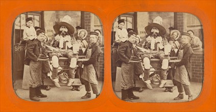 Group of children with an effigy of Guy Fawkes., about 1860. Creator: Unknown.