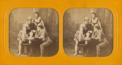 Genre scene: three women in costume, 1855-1860. Creator: Unknown.