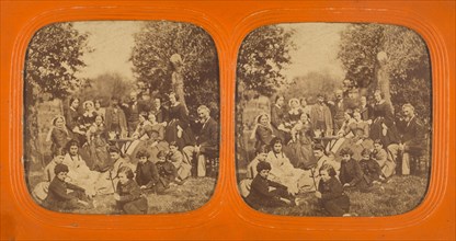 Large group outside, 1855-1860. Creator: Unknown.