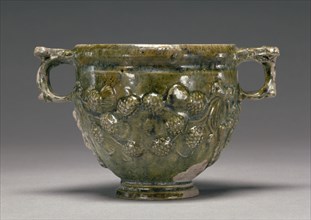 Lead-Glazed Skyphos, 50 B.C.-A.D. 50. Creator: Unknown.