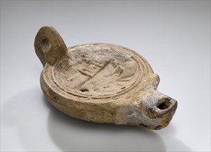 Oil Lamp with a Representation of the Port of Alexandria, A.D. 175-230. Creator: Unknown.