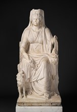 Statue of a Seated Cybele with the Portrait Head of her Priestess, about A.D. 50. Creator: Unknown.