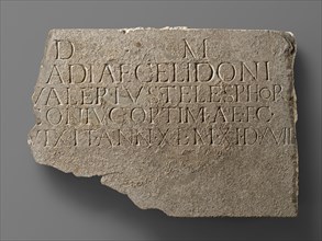 Latin Funerary Inscription Cut into the Reverse of a Fluted Pilaster Revetment, 1st-2nd century A.D. Creator: Unknown.