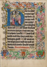 Initial H: The Annunciation; Book of Hours, about 1460. Creator: Master of Evert Zoudenbalch.