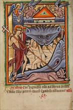 The Harrowing of Hell, about 1190-1200; text added about 1480-1490. Creator: Unknown.