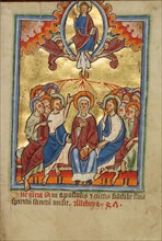 Pentecost, about 1190-1200; text added about 1480-1490. Creator: Unknown.