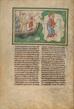 The Arrival of Saint John on Patmos; Dyson Perrins Apocalypse, about 1255-1260. Creator: Unknown.