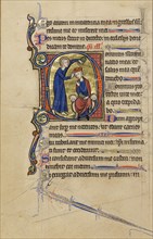 Initial D: The Annointing of David; Wenceslaus Psalter, about 1250-1260. Creator: Unknown.