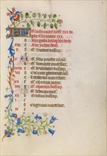 November Calendar Page; Book of Hours, after 1460. Creator: Unknown.