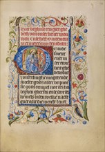 Initial O: The Virgin and Child Enthroned; Book of Hours, after 1460. Creator: Unknown.