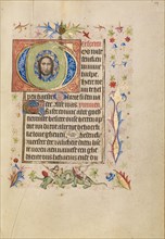 Initial G: The Face of Christ; Book of Hours, after 1460. Creator: Unknown.