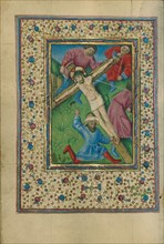 Christ Nailed to the Cross; Book of Hours, about 1460. Creator: Unknown.