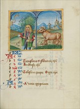 April Calendar Page; Hawking; Taurus; Book of Hours, early 16th century. Creator: Unknown.