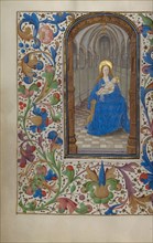 The Virgin and Child Enthroned within a Church; Book of Hours, about 1450-1455. Creator: Unknown.