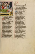 The Death of Jacob; Weltchronik, about 1400-1410. Creator: Unknown.