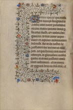 Decorated Text Page; Book of Hours, about 1420. Creator: Unknown.