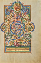 Initial A: David and Companion Musicians; Stammheim Missal, probably 1170s. Creator: Unknown.