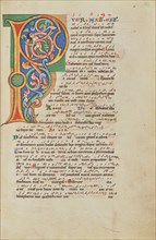 Inhabited Initial P; Stammheim Missal, probably 1170s. Creator: Unknown.