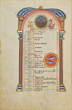 Mars (?); Zodiacal Sign of Pisces; Stammheim Missal, probably 1170s. Creator: Unknown.